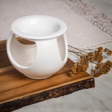 Kominek ceramiczny biały