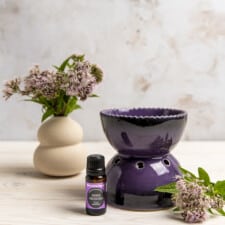 Kominek ceramiczny fioletowy głęboki