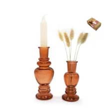 Zestaw dwa wazoniki amber