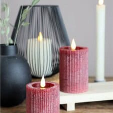 Świeca Pillar LED - BURGUNDY